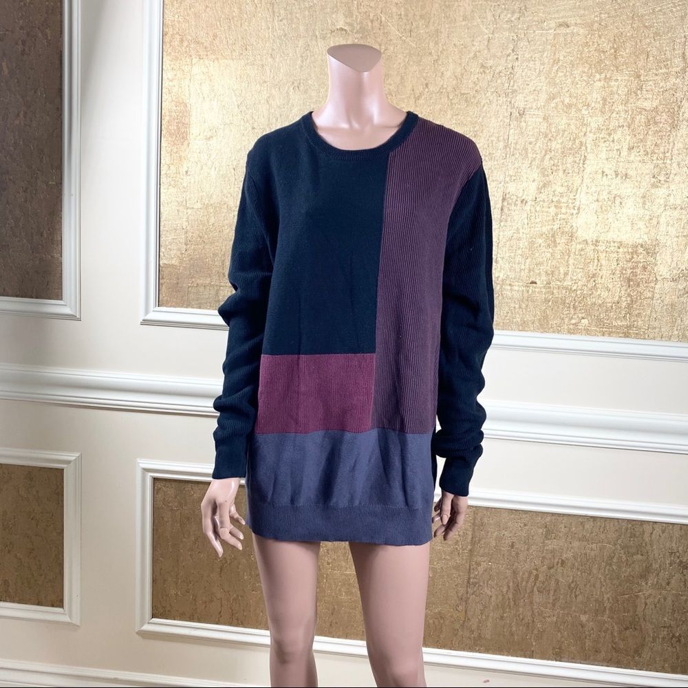 NWOT! 14th & Union colorblock cotton sweater L - Picture 3 of 6